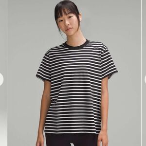 Lululemon Pima Cotton All Yours Black and White Striped Women's Shirt